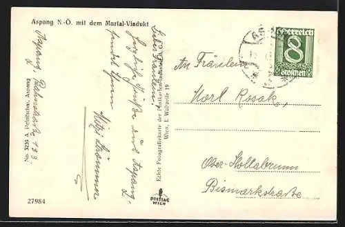 AK Aspang /N.-Ö., Gesamtansicht mit Murtal-Viadukt