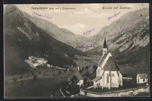 AK Seewiesen /Steiermark, Kirche mit Seethal