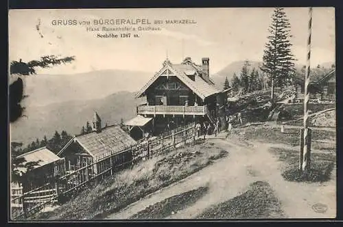 AK Mariazell, Gasthaus am Bürgeralpel von Hans Reisenhofer