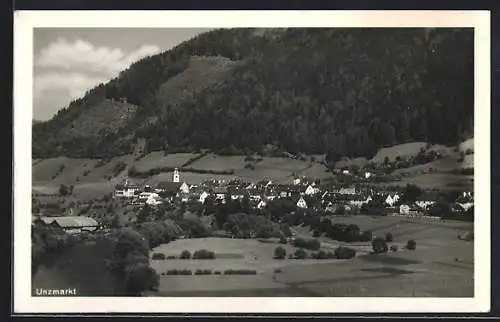 AK Unzmarkt, Ortsansicht aus der Vogelschau