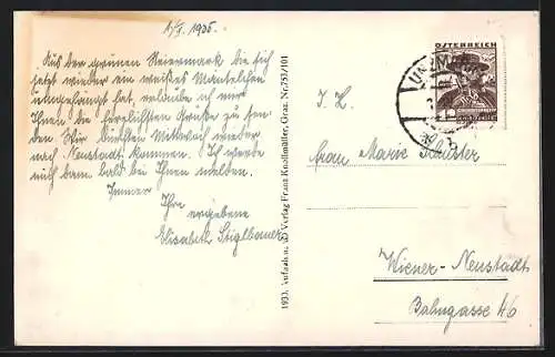 AK Unzmarkt, Ortsansicht aus der Vogelschau