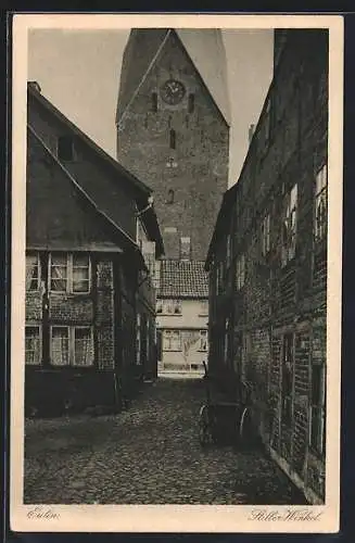 AK Eutin, Stiller Winkel mit Kirchturm