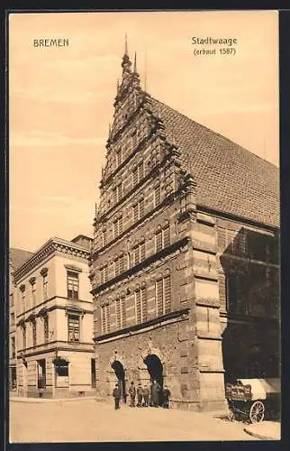 AK Bremen, Stadtwaage mit benachbartem Haus