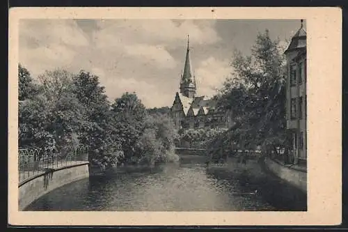 AK Pforzheim, Enzpartie mit der Stadtkirche