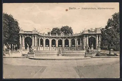 AK Berlin, Märchenbrunnen in Friedrichshain