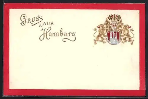 Präge-AK Hamburg, Zwei Löwen mit Wappen