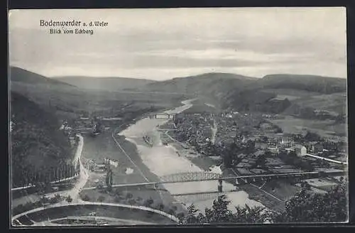 AK Bodenwerder a. d. Weser, Blick vom Eckberg auf den Ort