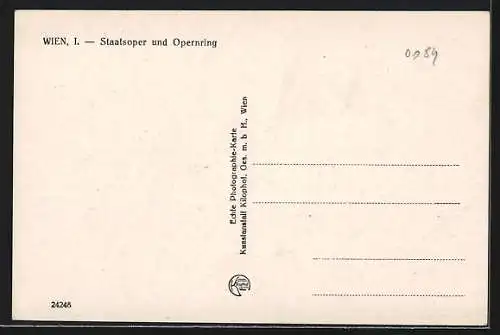 AK Wien, Staatsoper und Opernring mit Strassenbahnen