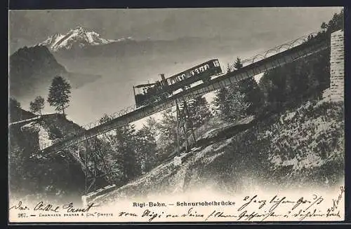 AK Rigi-Bahn auf der Schnurtobelbrücke