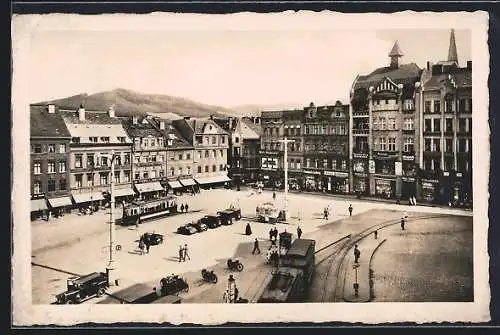 AK Waldenburg, Strassenbahnpartie am Ring