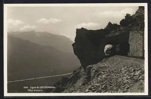 AK Ligne du Loetschberg, Tête Victoria, schweizer Eisenbahn