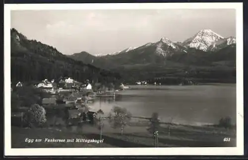 AK Egg am Faakersee, Teilansicht mit Mittagskogel