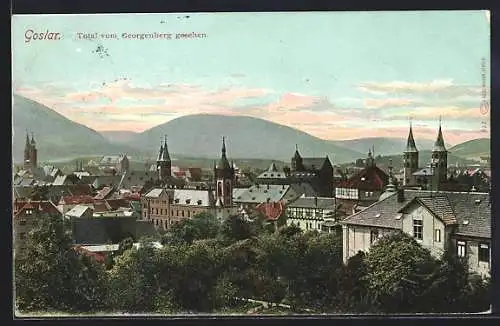 AK Goslar, Teilansicht vom Georgenberg aus