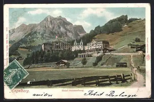 AK Engelberg, Hotel Sonnenberg auf dem Hügel