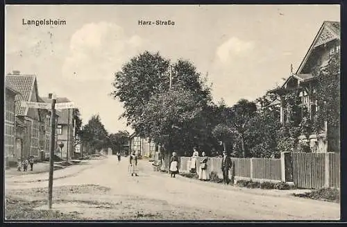 AK Langelsheim, Harz-Strasse mit Villen