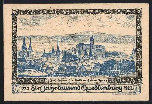 AK Quedlinburg, Blick über die Stadt