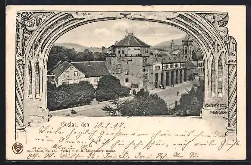 AK Goslar, Blick zum Hotel Achtermann