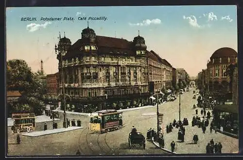 AK Berlin-Tiergarten, Potsdamer Platz mit Blick in die Königgrätzerstrasse, Strassenbahn