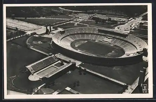 AK Berlin, Olympia-Stadion, Luftbild, Schwimmbecken