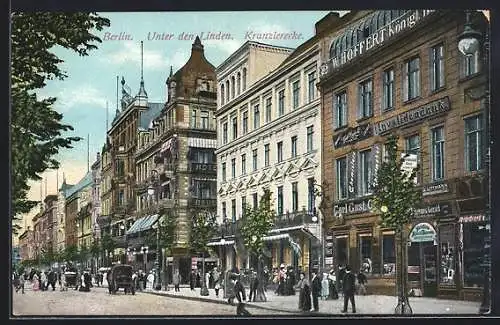 AK Berlin, Unter den Linden, Kanzlerecke, Invalidenbank