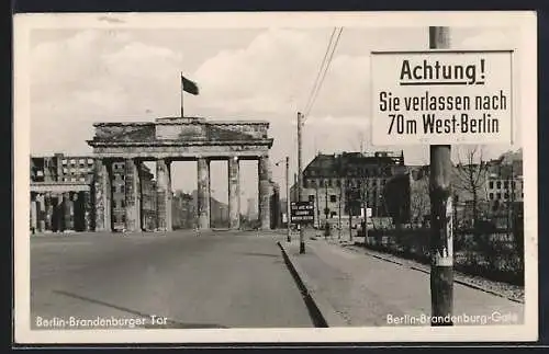 AK Berlin, Brandenburger Tor, Sektorengrenze