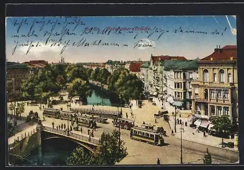 AK Berlin-Tiergarten, Strassenbahnverkehr auf der Potsdamer Brücke