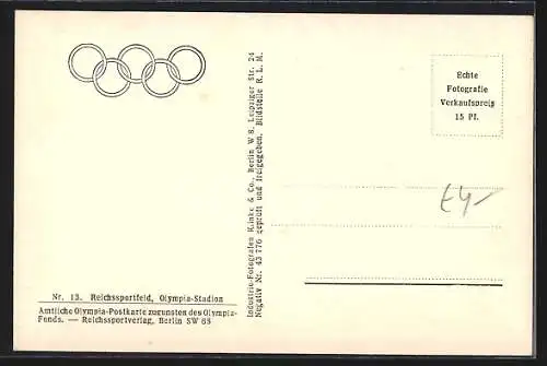 AK Berlin, Olympia-Stadion, Luftbild, Schwimmbecken