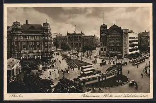 AK Berlin-Tiergarten, Strassenbahn am Potsdamer Platz