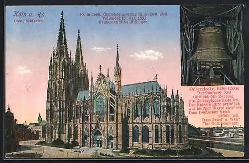 AK Köln, Kaiserglocke, Dom