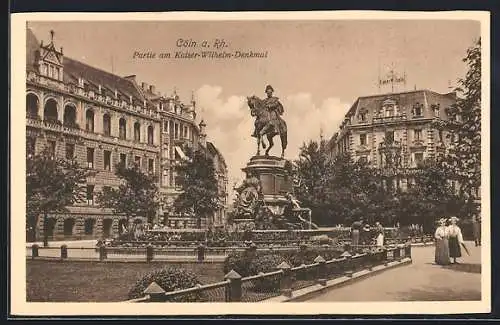 AK Köln-Neustadt, Partie am Kaiser-Wilhelm-Denkmal