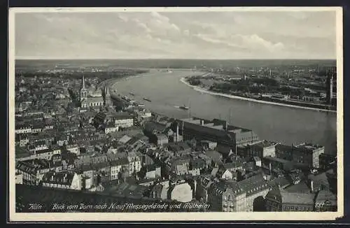 AK Köln-Mülheim, Blick vom Dom auf das Messegelände und Mühlheim