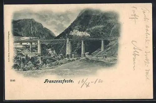 AK Franzensfeste, Blick auf die Eisenbahnbrücke