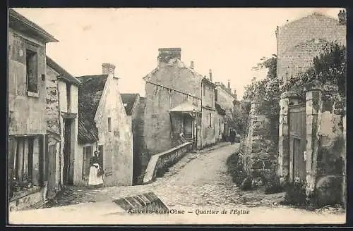 AK Auvers-sur-Oise, Quartier de l`Eglise, Strassenpartie