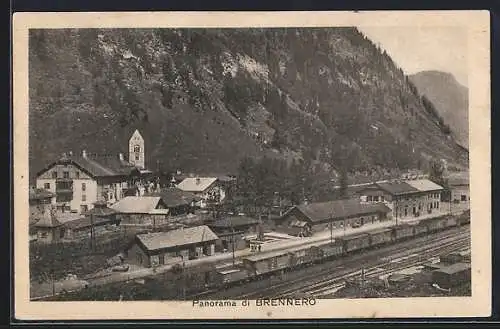 AK Brennero, Panorama mit Bahnhof