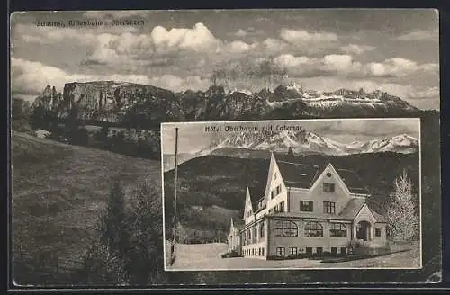 AK Oberbozen /Rittenbahn, Hotel Oberbozen mit Latemar