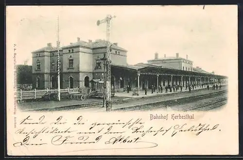 AK Herbesthal, Blick zum Bahnhof