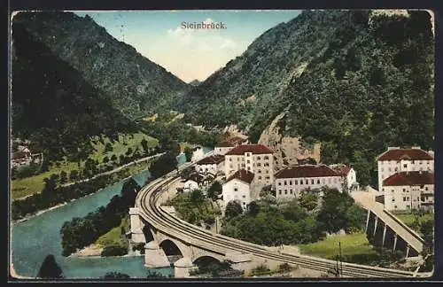 AK Steinbrück, Panorama mit Bahngleis