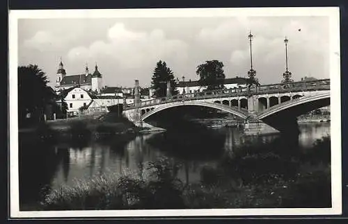 AK Hranice na Morave, Teilansicht mit Brücke