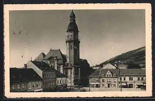 AK Bilin / Bilina, Rathaus, Radnice