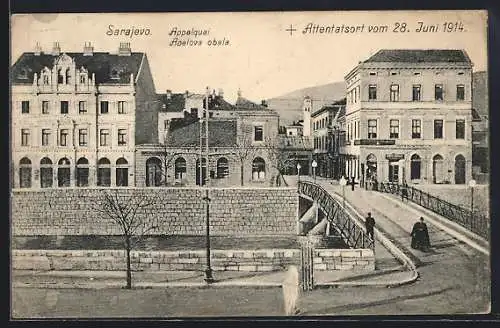 AK Sarajewo, Ortspartie an der Brücke