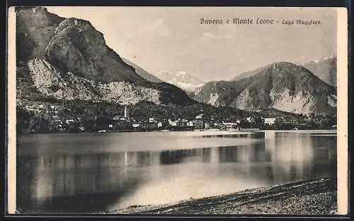 AK Baveno, Ortspartie mit Gebirge am Lago Maggiore