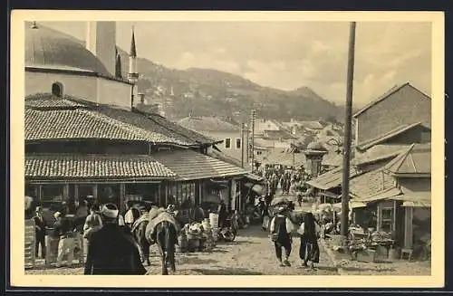 AK Sarajevo, Bascarsija, Markt mit Händlern