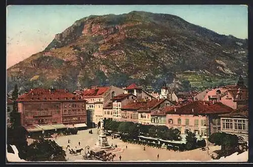 AK Bozen, Walthersplatz aus der Vogelschau