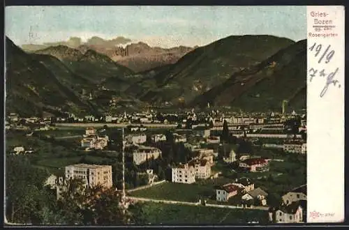 AK Gries-Bozen, Teilansicht gegen Rosengarten