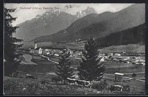 AK Niederdorf /Pustertal, Teilansicht mit Kirche