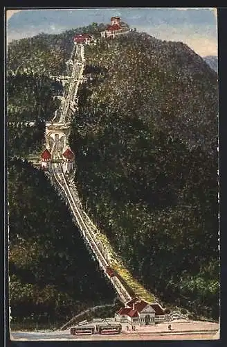 AK Baden-Baden, Drahtseilbahn auf dem Merkur