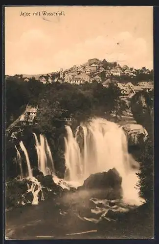 AK Jajce, Gesamtansicht mit Wasserfall