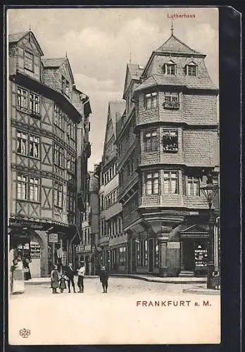 AK Alt-Frankfurt, Kinder vor dem Lutherhaus am Domplatz