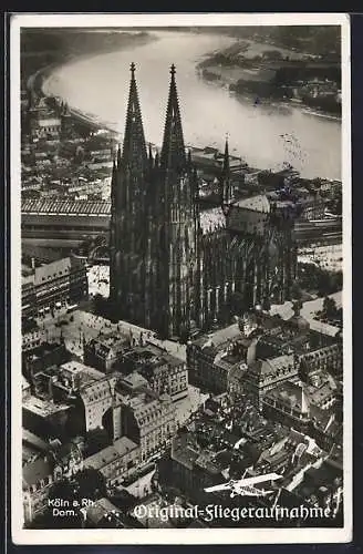 AK Köln, Der Kölner Dom, Original Fliegeraufnahme