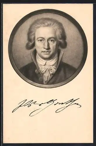 Künstler-AK Porträt Johann Wolfgang von Goethe im Jahre 1791